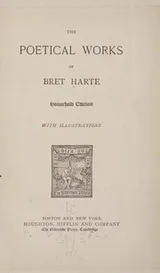 Cover of The poetical works of Bret Harte