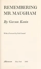 Cover of Remembering Mr. Maugham
