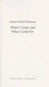 Cover of Where I lived & what I lived for