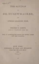 Cover of The sayings of Dr. Bushwhacker