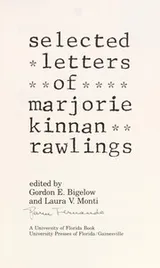 Cover of Selected letters of Marjorie Kinnan Rawlings