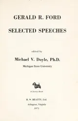 Cover of Selected speeches