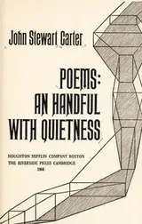 Cover of Poems: an handful with quietness