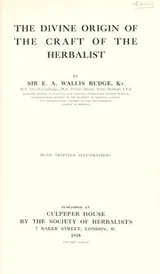 Cover of The divine origin of the craft of the herbalist