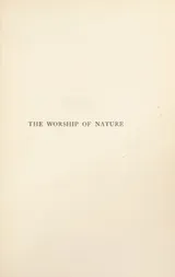 Cover of The worship of nature