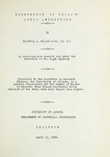 Cover of Distortion in class 'B' audio amplifiers