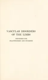 Cover of Vascular disorders of the limbs