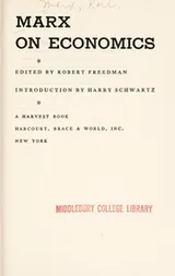 Cover of Marx on economics