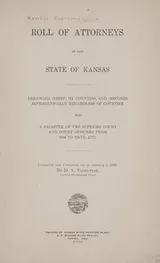 Cover of Roll of attorneys of the state of Kansas