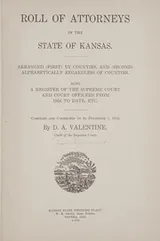 Cover of Roll of attorneys of the state of Kansas ...