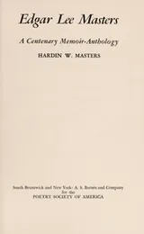 Cover of Edgar Lee Masters