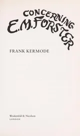 Cover of Concerning E.M. Forster