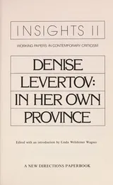 Cover of Denise Levertov: In Her Own Province