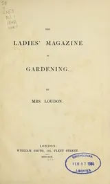 Cover of The ladies' magazine of gardening