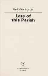 Cover of Late of this parish