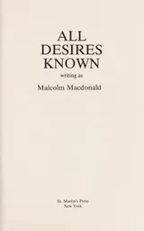 Cover of All Desires Known