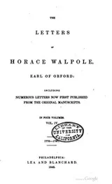 Cover of The Letters of Horace Walpole