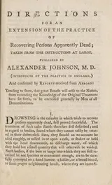 Cover of Directions for an extension of the practice of recovering persons apparently dead