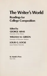 Cover of The Writer's world