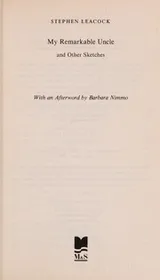 Cover of My remarkable uncle and other sketches