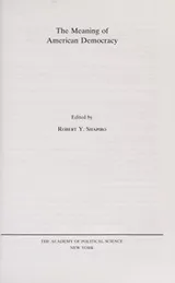 Cover of The meaning of American democracy