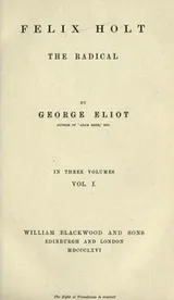 Cover of Felix Holt, the radical