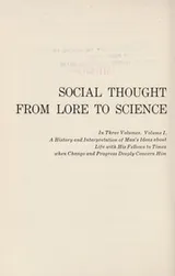 Cover of Social thought from lore to science