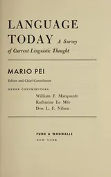 Cover of Language today
