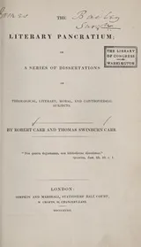 Cover of The literary pancratium ...