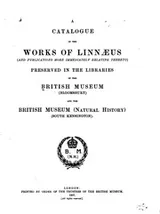 Cover of A Catalogue of the Works of Linnaeus (and Publications More Immediately ...