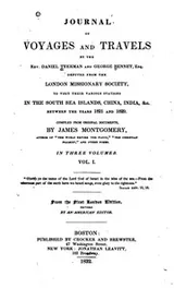 Cover of Journal of Voyages and Travels by the Rev. Daniel Tyerman and George Bennett, Esq.: Deputed from ...