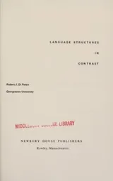 Cover of Language structures in contrast