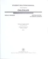Cover of Student solutions manual to accompany Calculus single variable, 2nd ed. alternate version