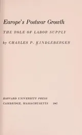 Cover of Europe’s Postwar Growth