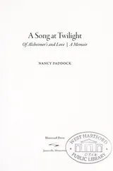 Cover of A song at twilight of alzheimer's and love