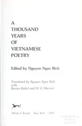 Cover of A thousand years of Vietnamese poetry