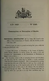 Cover of Specification of James McConnell
