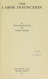 Cover of The labor injunction