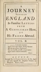 Cover of A journey through England. In familiar letters from a gentleman here [i.e. J. Macky], to his friend abroad. [A journey through Scotland ... being the third volume]