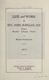 Cover of Life and work of Rev. John McMillan, D.D.