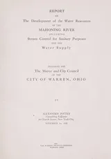Cover of Report on the development of the water resources of the Mahoning River