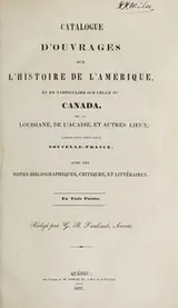 Cover of Catalogue d'ouvrages sur l'histoire de l'Amérique