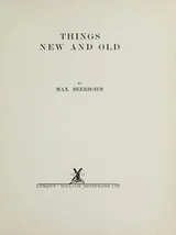 Cover of Things new and old