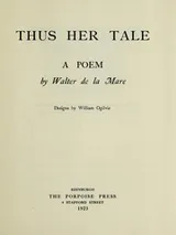 Cover of Thus her tale poem