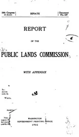Cover of Report of the Public Lands Commission: With Appendix