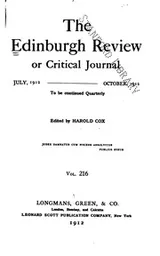 Cover of The Edinburgh Review: Or Critical Journal