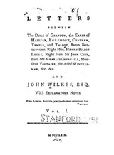 Cover of Letters Between the Duke of Grafton, the Earls of Halifax, Egrémont, Chatham, Temple, and Talbot ...