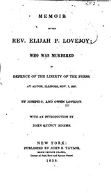 Cover of Memoir of the Rev. Elijah P. Lovejoy