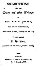 Cover of Selections from the Diary and Other Writings of Mrs. Almira Torrey, Wife of Rev. Joseph Torrey ...
