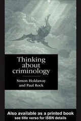 Cover of Thinking about criminology